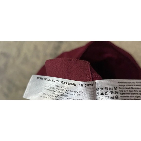 SYROKAN Women's Sports Bra Max Control High Impact Sz 32H Underwire A262 Maroon - Picture 4 of 5